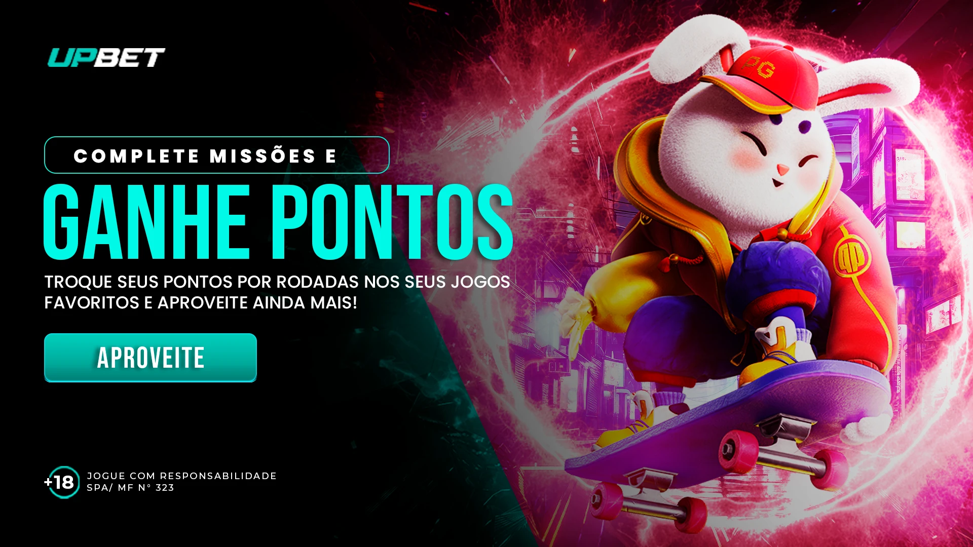 Banner da Futvale anunciando a 'Roleta Premiada', uma novidade na plataforma. A imagem exibe um mascote de touro segurando uma barra de ouro ao lado de uma roleta com prêmios em dinheiro de até R$ 100. O texto incentiva a troca de pontos por rodadas. Banner da Futvale anunciando a 'Roleta Premiada', uma novidade na plataforma. A imagem exibe um mascote de touro segurando uma barra de ouro ao lado de uma roleta com prêmios em dinheiro de até R$ 100. O texto incentiva a troca de pontos por rodadas.